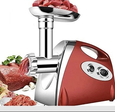 Masina electrica tocat carne Bricomall 3800W, 3 site, accesorii rosii incluse, MX713