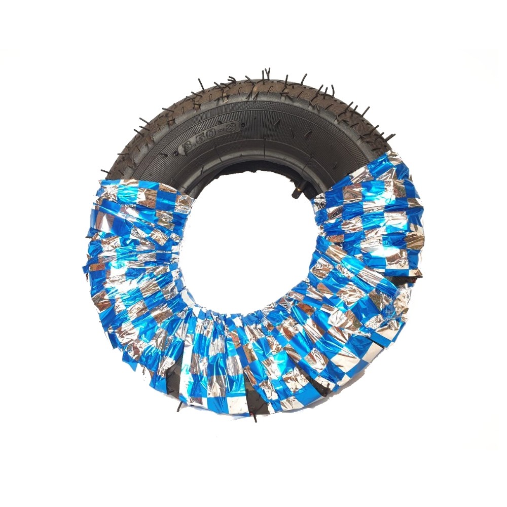 Cauciuc si camera Bricomall 350-8 PREMIUM folie albastra MX271