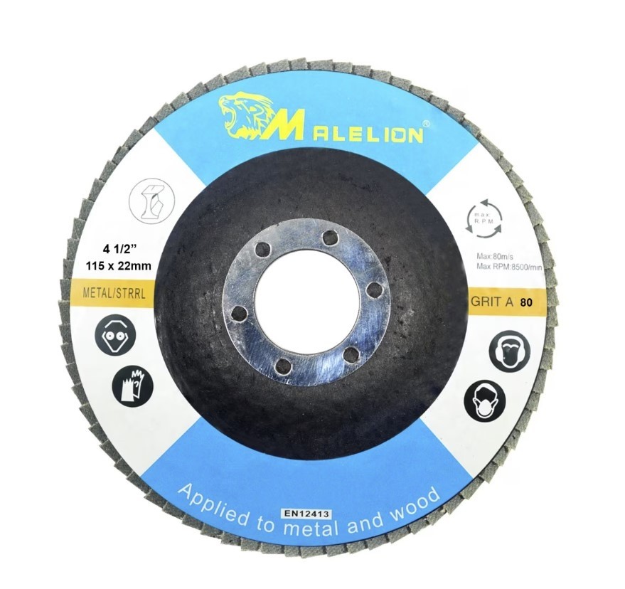 Disc lamelar pentru slefuit metal/lemn Bricomall, 180x22mm, granulatie 100, MX350