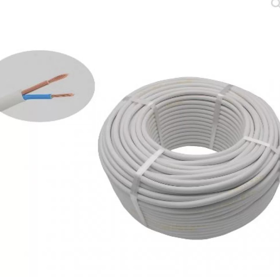 Cablu curent Bricomall 2x2.5 1 rola 100m Alb