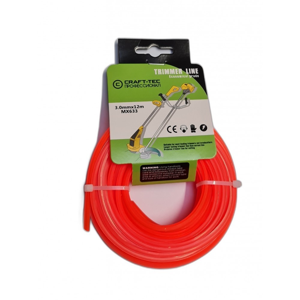 Fir motocoasa Bricomall 3 mm, PATRAT, 12m, MX633