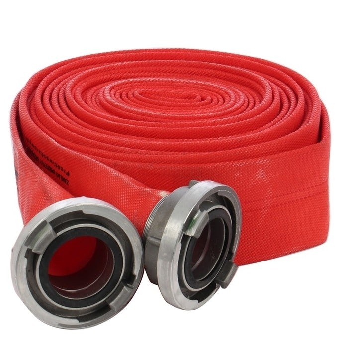 Furtun pompier rosu cu cuple 2 toli, 20m, 8 bari, ROSU