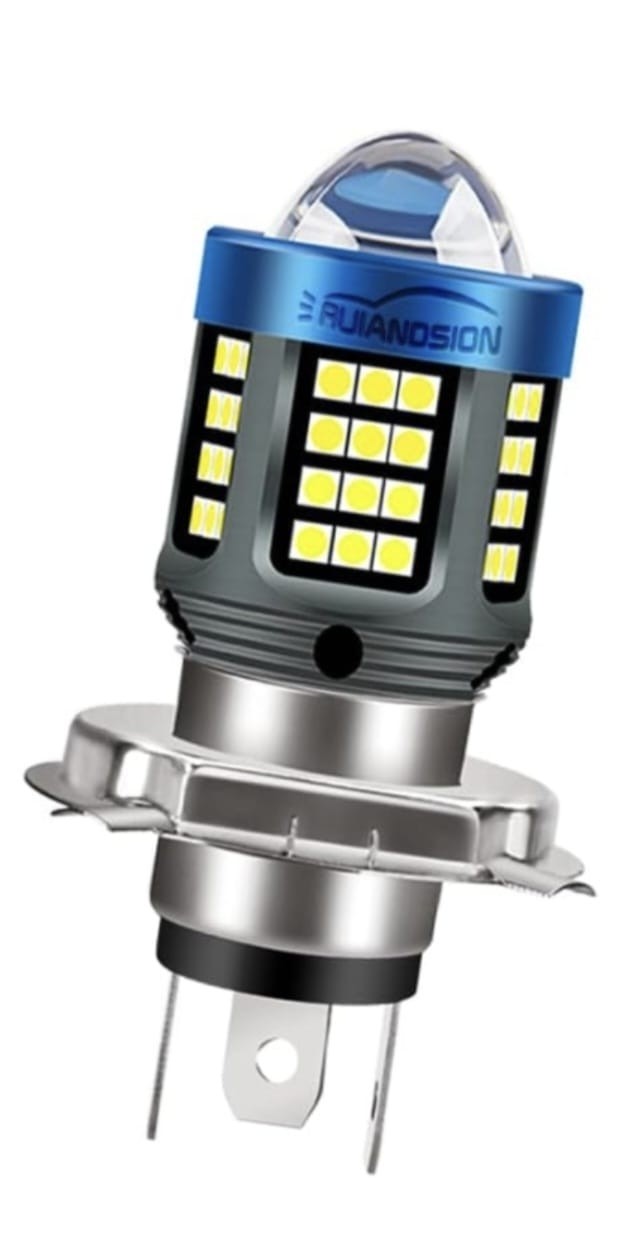 Bec Led H4 MOTO cu doua faze 3030 cu 61 LED SMD temperatura 6000k putere 160W 15000 lm