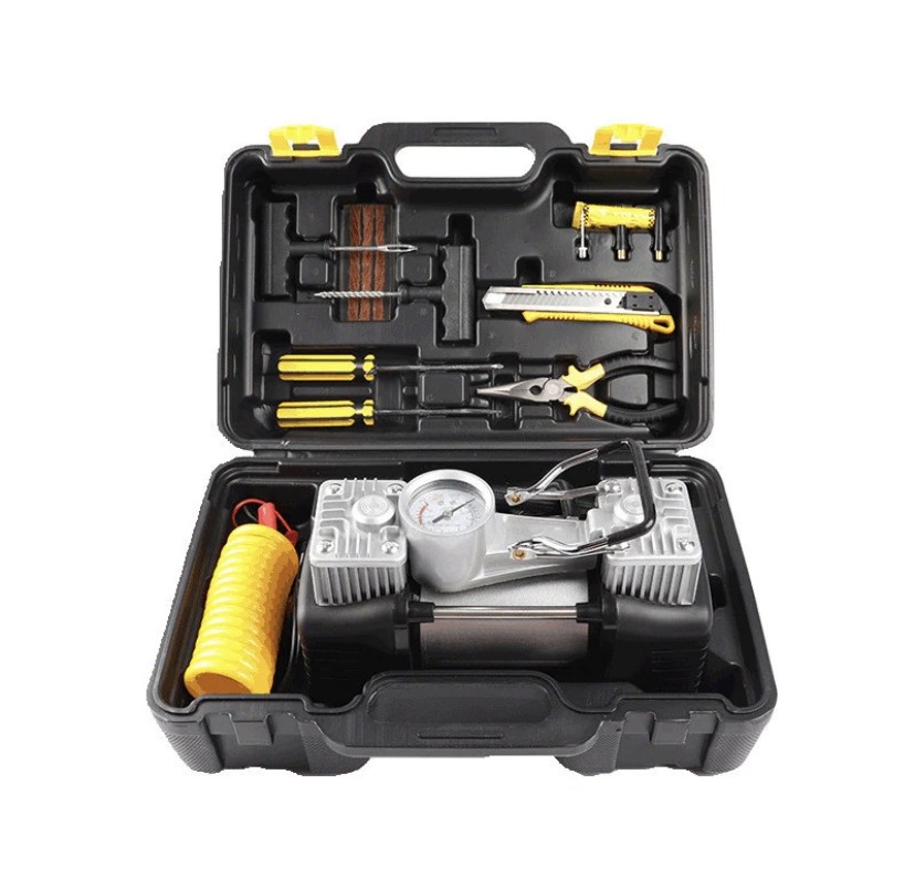 Compresor Аer 2 Cilindri 55L /Minut 12V, conectare baterie sau bricheta, geanta transport