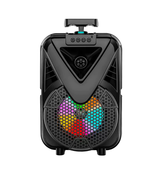 Boxa Portabila Tip Troler, 100W Cu Microfon, Bluetooth, Fm, Usb, Sd, Aux, Negru