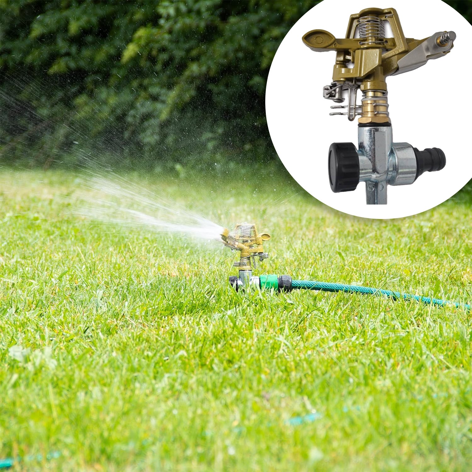 Aspersor Metal pentru gradina cu 6 moduri dispersie prin bataie BricoMall