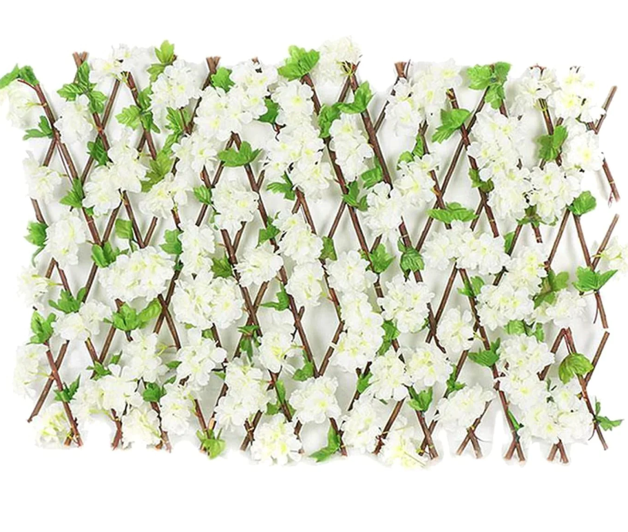 Gard artificial viu inflorat, vesnic verde, extensibil, 220x70 sau 120x120