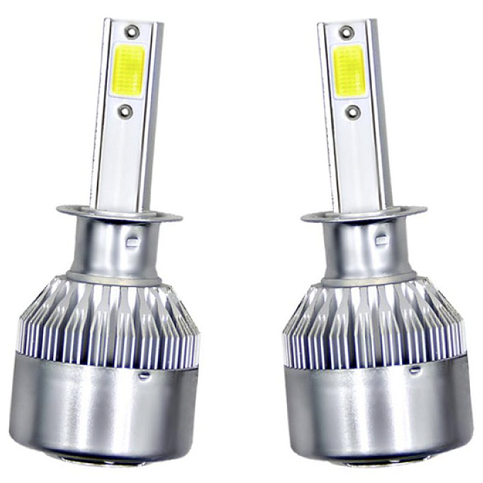 Set 2 becuri Led C6 H3 putere 36W temperatura 6500K BricoMall BM-H3-C6