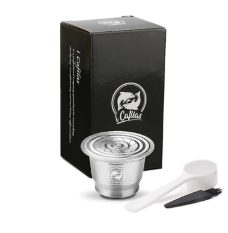 Kit capsula Nespresso cafea, reutilizabila, din otel inoxidabil