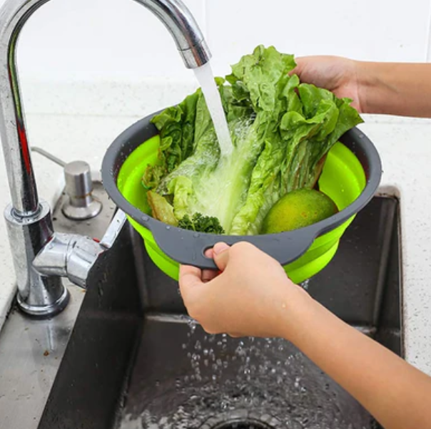 Set 2 strecuratoare din silicon, rotunde/patrate, pliabile, 20-23cm