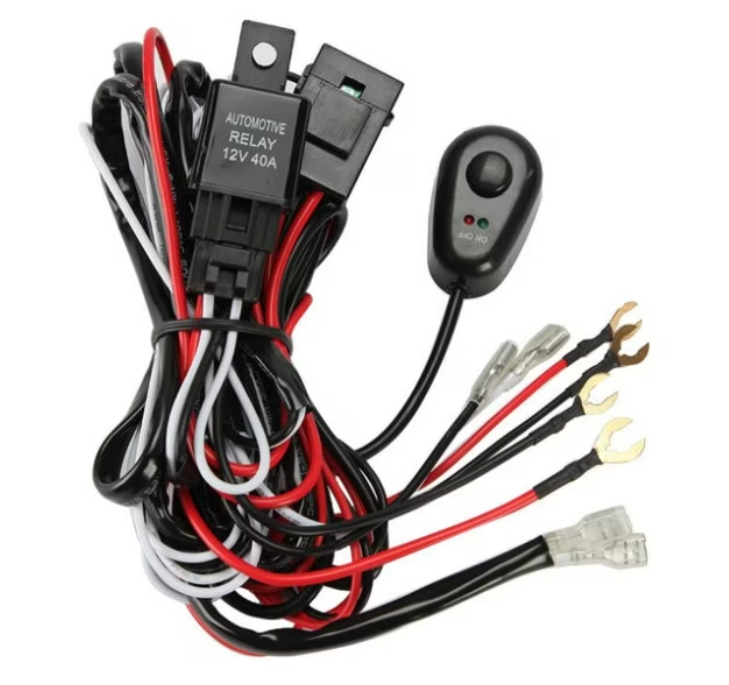 Cablaj cu releu si buton 480W 12V 40A pentru proiectoare LED sau Led Bar lungime 3m BricoMall BM-CBL-480W