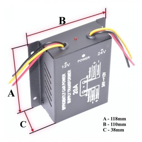 Convertor Auto 20A pentru Tensiune 24V - 12V BricoMall BM-CVR20A