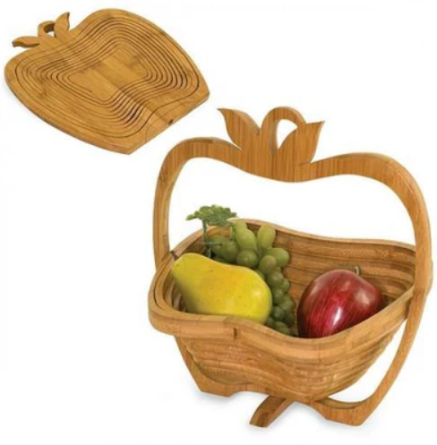 Cos pliabil de fructe in forma de mar, bambus