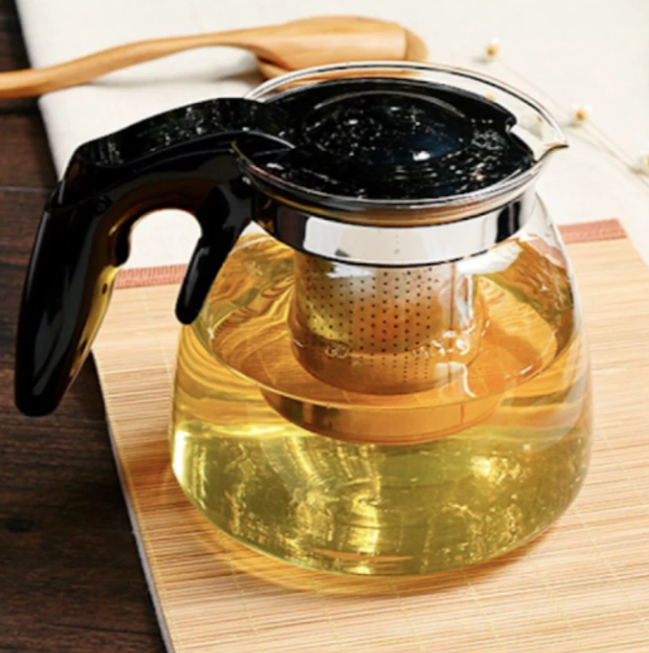 Ceainic din sticla cu filtru din inox, 1.1L 