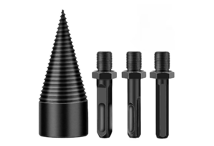 Con de spart lemn pentru masina de carotat cu 3 adaptoare 50mm din otel Negru BricoMall BM-ADP50MM