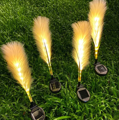 Set 2 lampi solare pentru gradina, tip stuf de pampas