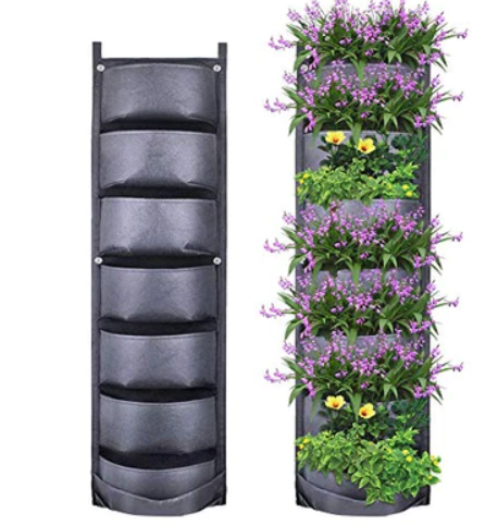 Jardiniera verticala cu 6 compartimente din material textil