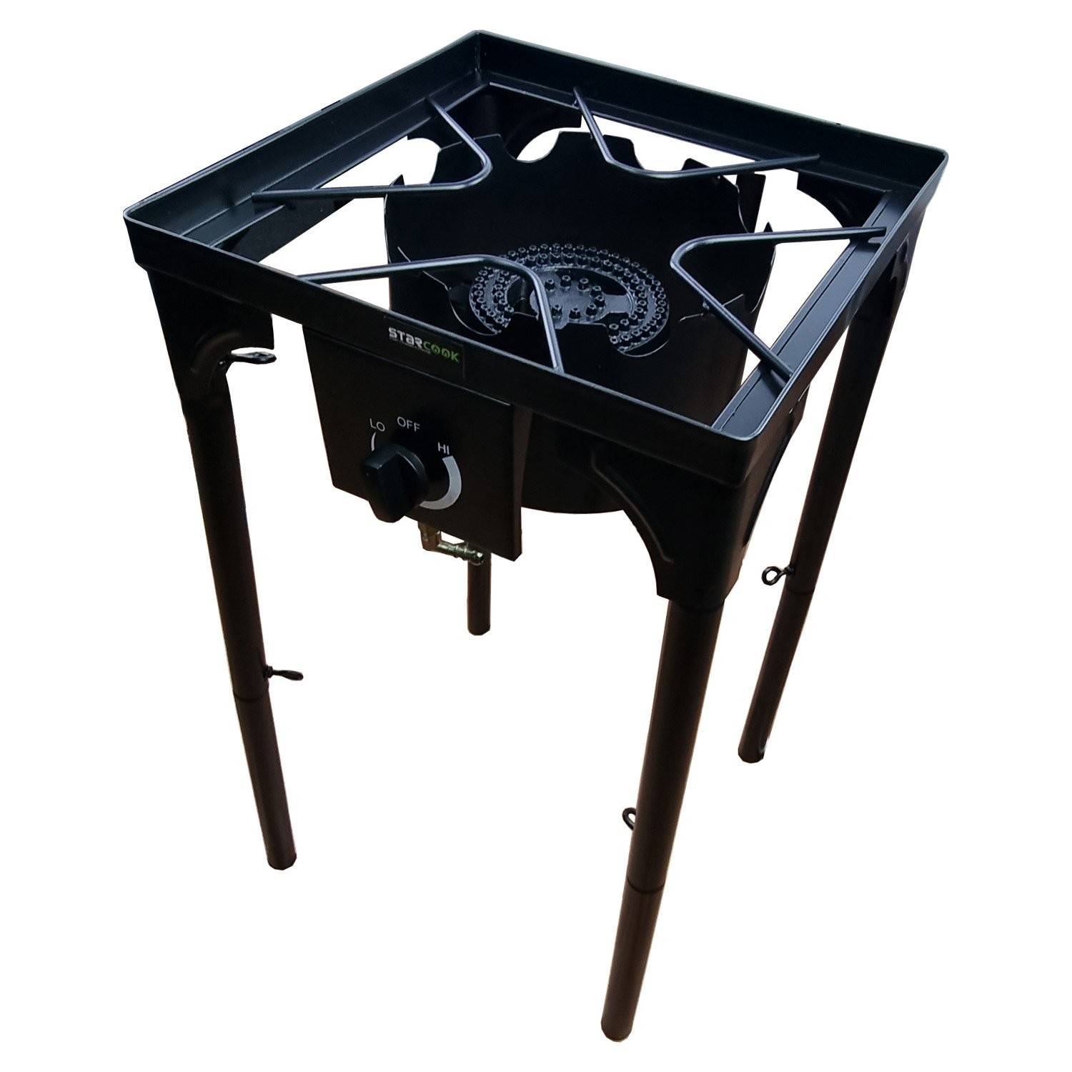 Pirostrie, reglabila pe inaltime, arzator de mare putere din fonta, picioare detasabile, zona mare de gatit