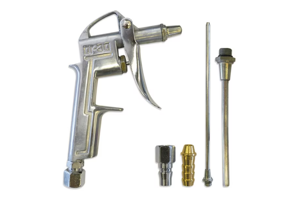 Pistol BricoMall, cu accesorii profesionale, de suflat aer comprimat, tije 10cm/20cm BM-20CM