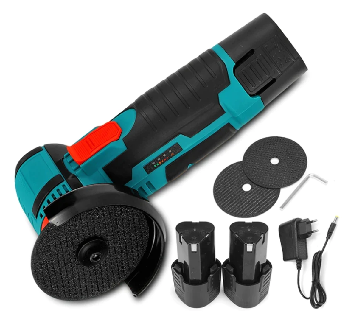 Mini polizor unghiular portabil, 2 acumulatori, 2 discuri, 12V
