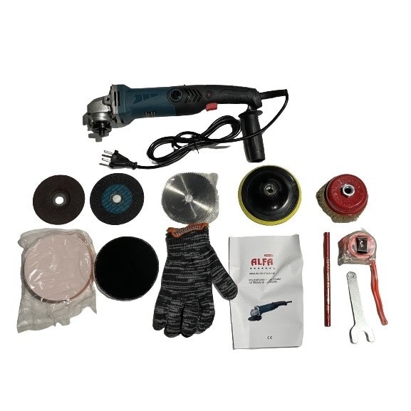 Set Polizor unghiular 125mm cu reglaj 3000W extra accesorii Alfa by CAMPION