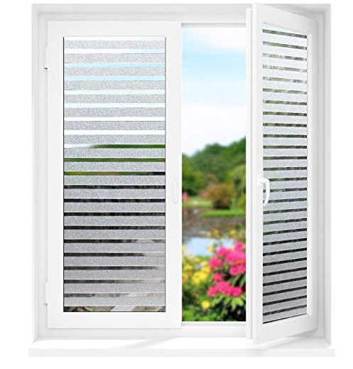 Folie autoadeziva, decorativa pentru geam, model linii 45 x 300 cm