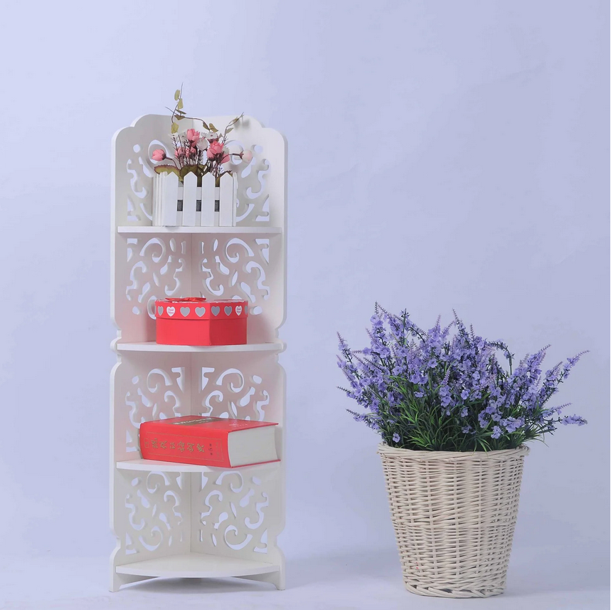 Etajera de colt cu 4 polite, decorativa, 80x30 cm