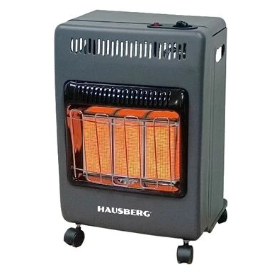 Mini Soba pe gaz GPL, 3 placi de incalzire ceramic putere totala 4.2kW, aprindere piezo-electrica, sistem de oprire automata a gazului, Negru Hausberg HB-1023NG