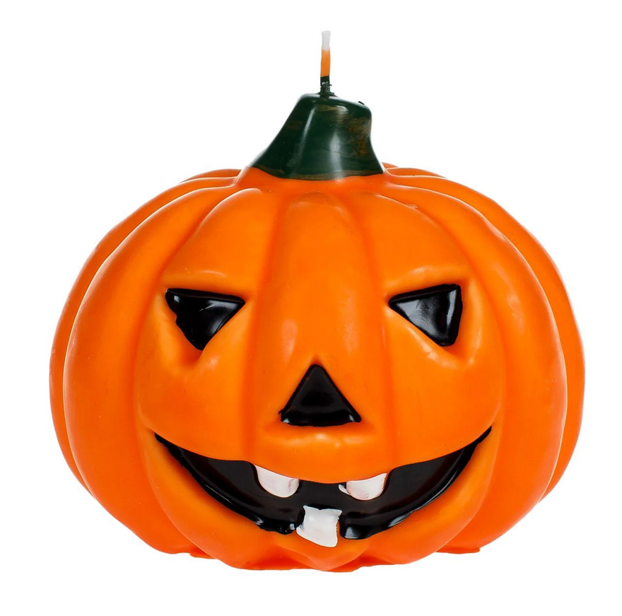 Lumanare dovleac 3D, parfumata decorativa de halloween portocaliu 13x13x12cm