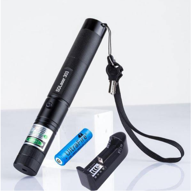 Laser puternic 3D raza de lumina 10 km, verde cu 3 fascicule