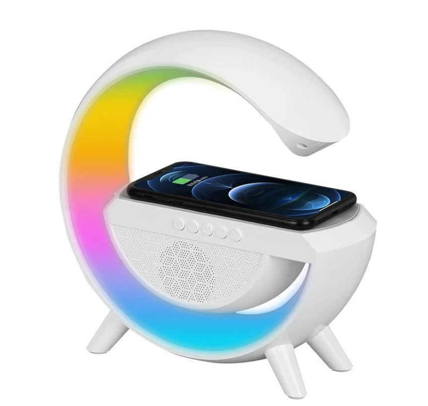 Statie incarcare wireless 3 in 1 cu boxa bluetooth, si lampa RGB