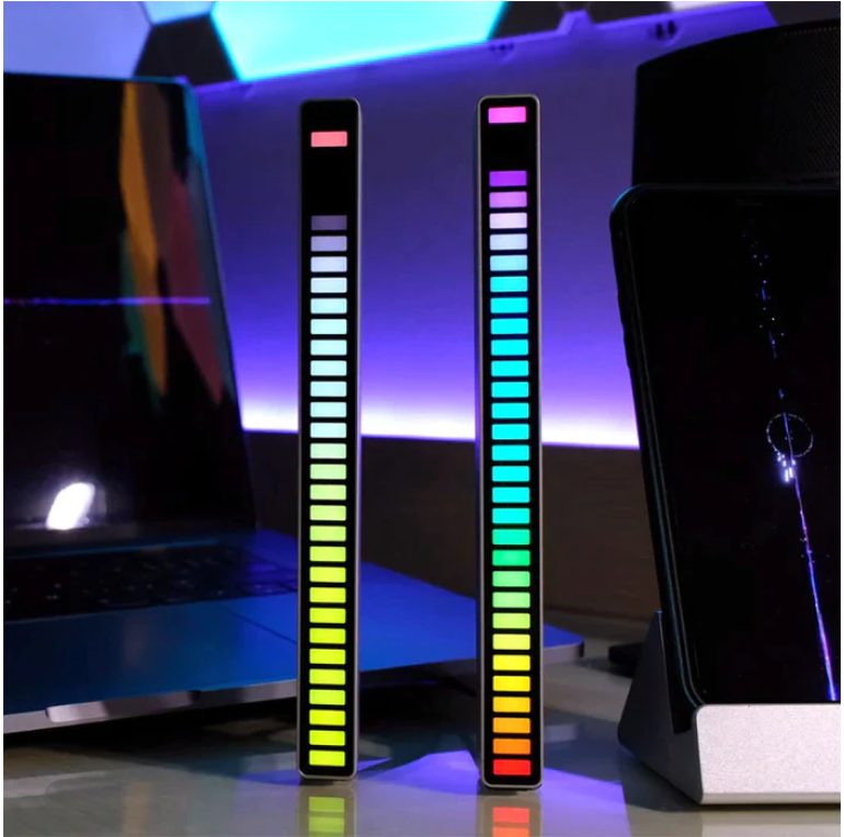 Lumina de ritm cu lumini ambientale si activare sonora, LED Bar RGB