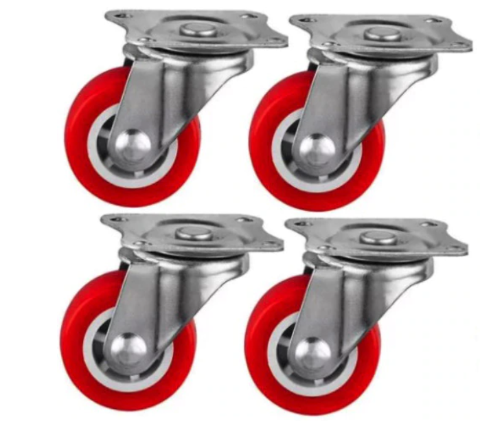 Set 4 Roti BricoMall 40mm Rosii Pivotante ROTILE BM-PR4