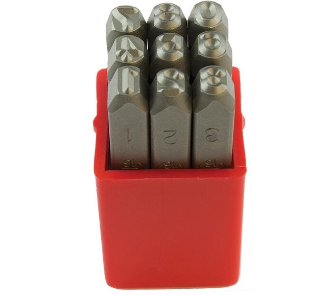 Set 9 poansoane cifre 6 mm BricoMall BM-B6T3