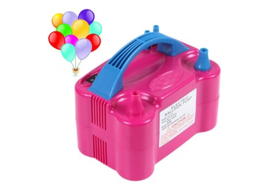 Compresor Profesional pentru umflat baloane si obiecte gonflabile, Putere 600 W, Alimentare 220 V, Culoare Roz&Albastru BricoMall BM-BLN-600W