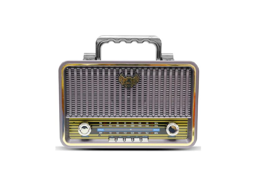 Radio Portabil, FM/AM/SW, MP3 Player, Conectivitate Bluetooth, AUX in, Port USB, Slot SD Card, Design Retro BricoMall BM-RDO1908