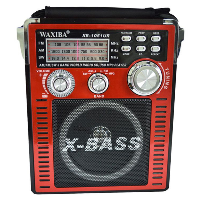 Radio AM/FM, Bluetooth, SW, AUX, antena, 220 V, MP3, Slot Card SD, USB, Rosu BricoMall BM-RDO1054