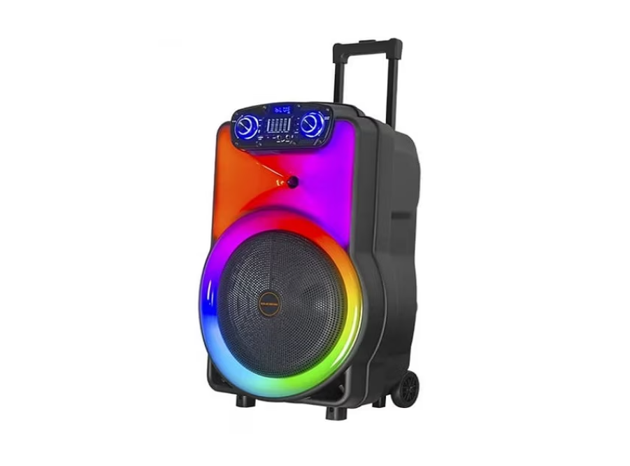 Boxa portabila Audio, Scop® Functie Bluetooth, SD Card, USB, 300w, Jocuri de lumini, Control Volum/Bass/Treble, Microfon Wireless Si Telecomanda Incluse BricoMall BM-BXO1502