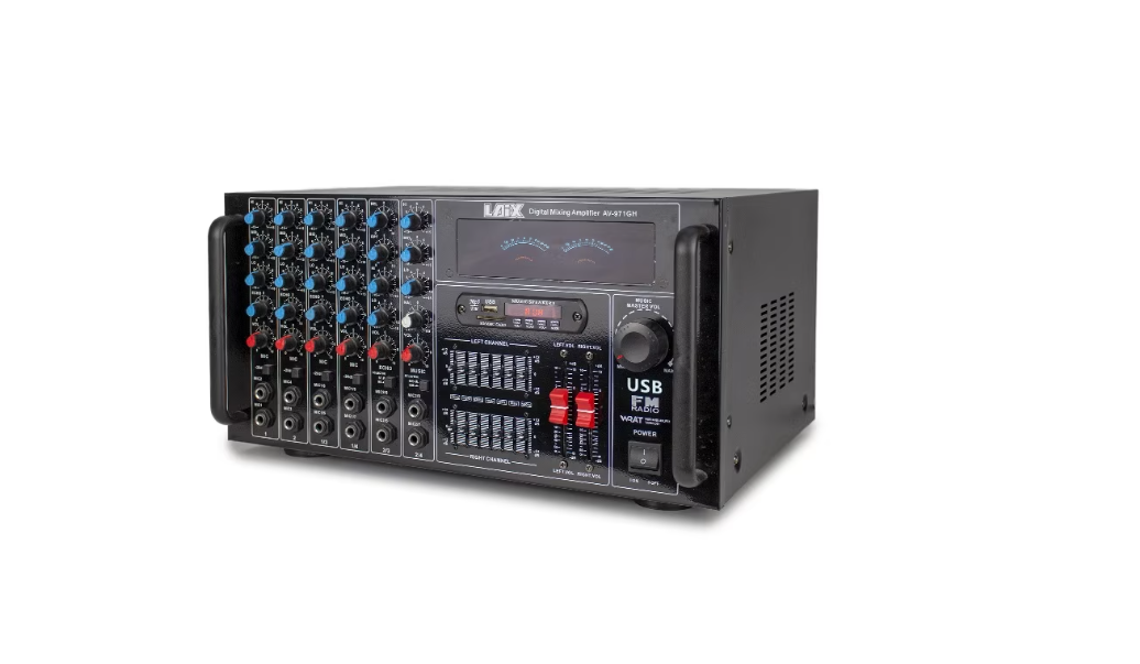 Amplificator, 50W*2/8 Ohm, Bluetooth 4.0, cu intrare MIC, ecran VDF si reglare EQ BricoMall BM-AMPF50W