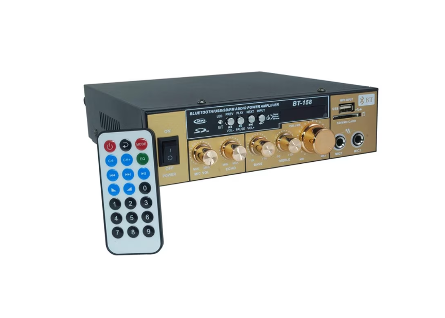 Amplificator receiver Bluetooth, USB, telecomanda inclusa BricoMall BM-AMPF158