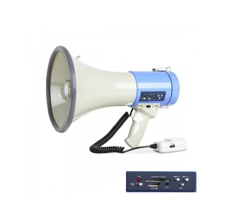 Portavoce Mare (Megafon) cu Microfon Extern, Inregistrare, Slot de Card SD/MMC si Port USB BricoMall BM-PRTV-66