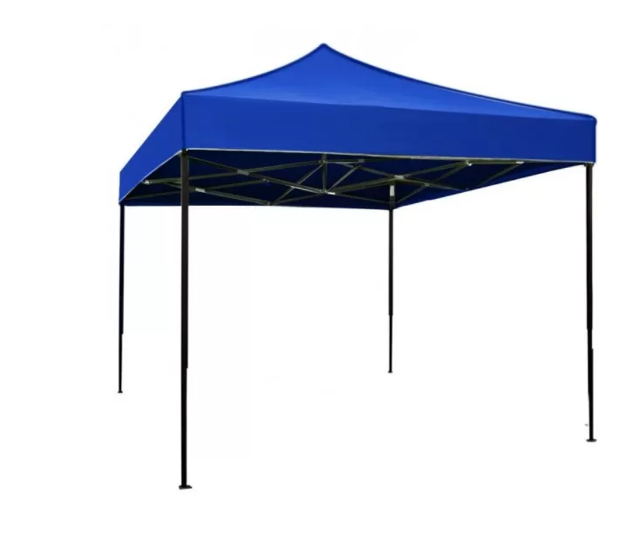 Cort Pavilion 3x3m Albastru Pliabil Cadru Metal pentru Curte, Gradina, Evenimente BricoMall BM-CRT3X3