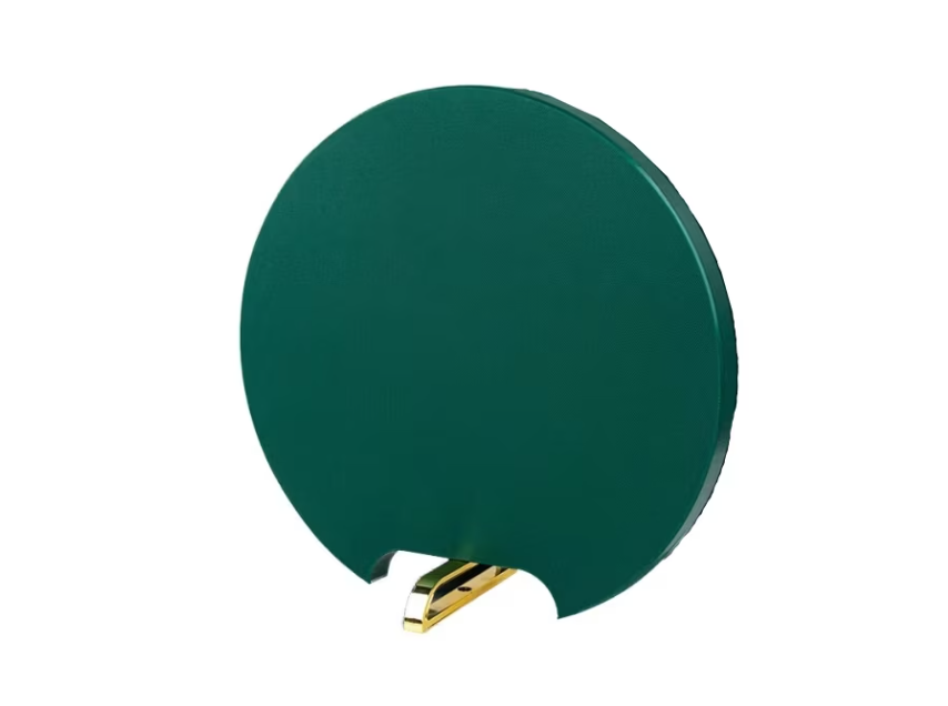 Tocator verde din plastic polietilenic, rotund, 35 diametru, cu picior / suport agatat BricoMall BM-TCTR35D