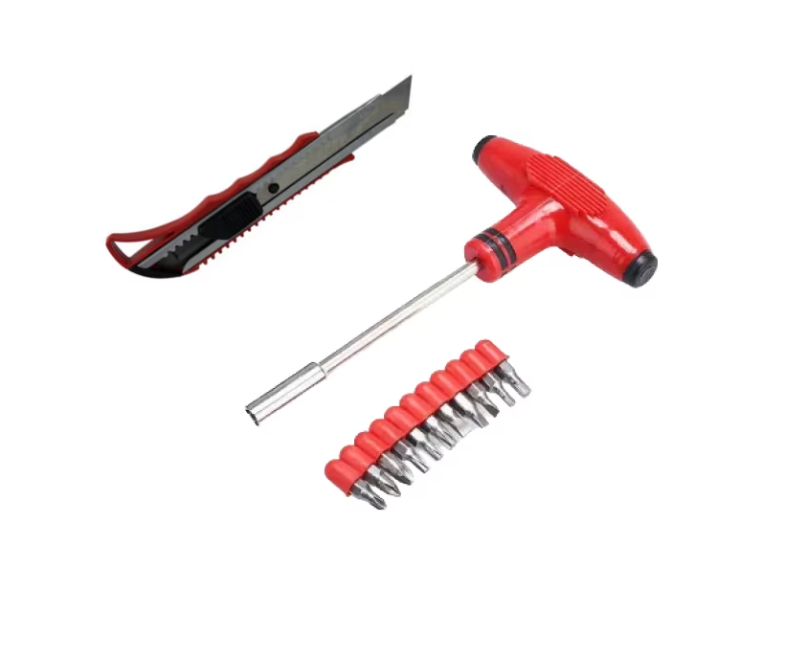 Set 13 Piese, 11 Biti, Maner Rosu, Magnetic in Forma de T, Cu Cater, 140 x 90 mm BricoMall BM-13BTS