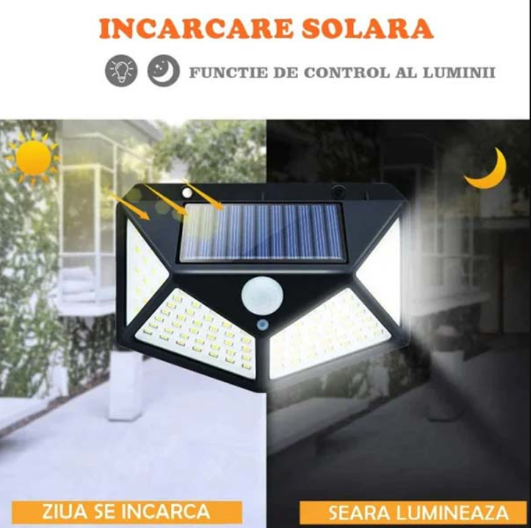 Set 2 Lămpi Solare Gigant 100 Led BricoMall BM-LMP100LED