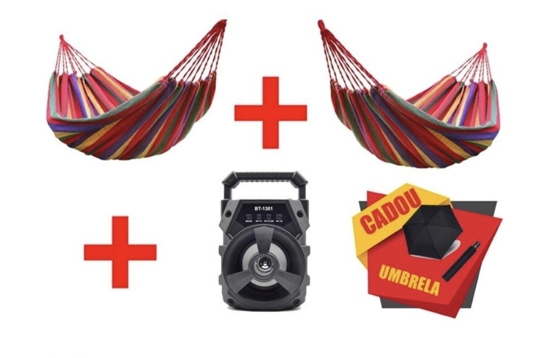 PROMOTIE IMBATABILA! SET 2 HAMACE + BOXA PORTABILA + UMBRELA CADOU