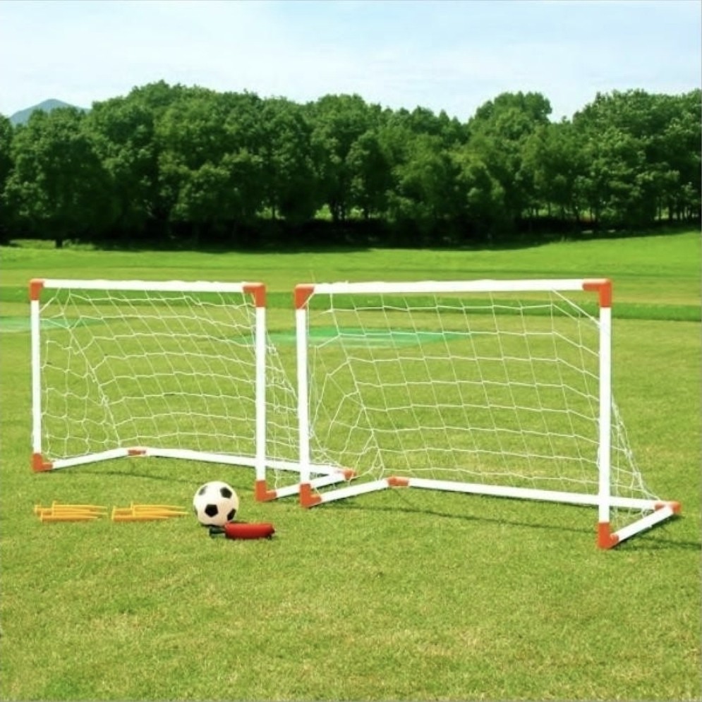 Set pentru fotbal, 2 porti cu pompa pentru umflat mingea