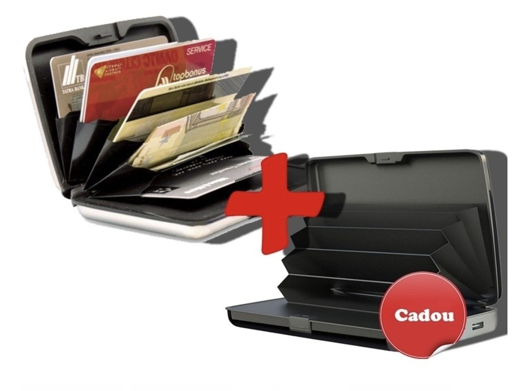 Portofel securizat cu functie de baterie externa 1+1 cadou