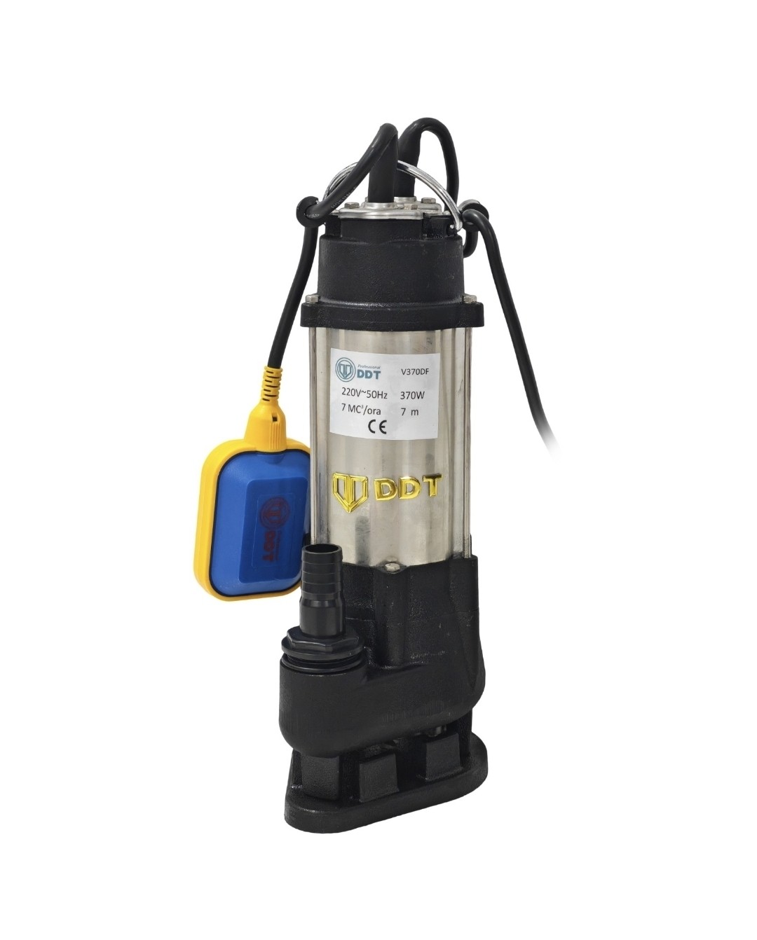 Pompa pentru apa murdara cu dublu tocator si plutitor DDT, 370 W, inox