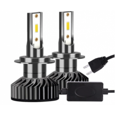 Set 2 becuri LED H7 100 W, 9V-32V, F2 COB, ventilator slim, canbus, 6000K